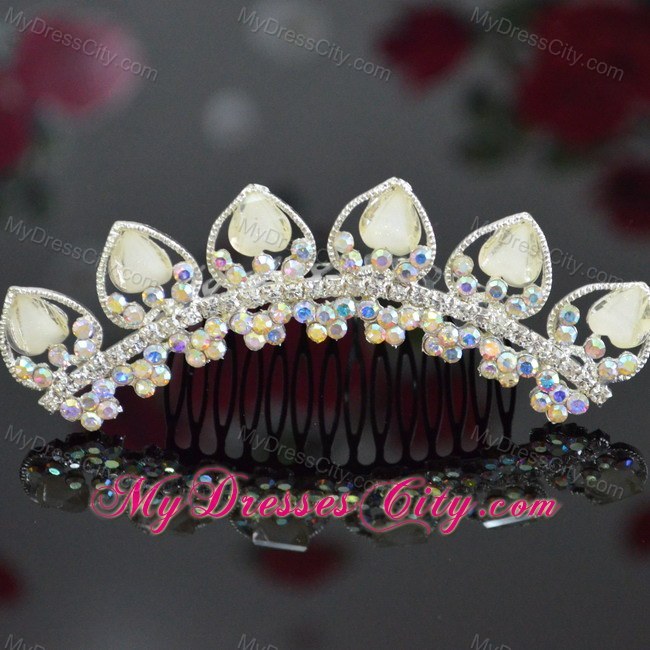 Custom Made Tiara With Beaded and Rhinestones Decorate