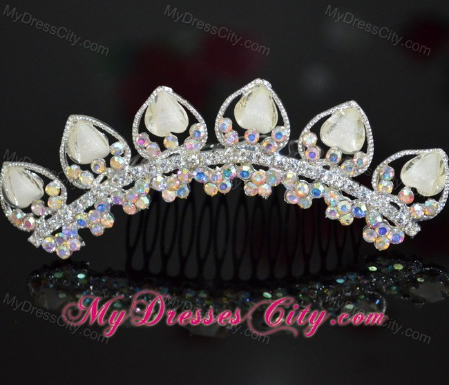 Custom Made Tiara With Beaded and Rhinestones Decorate