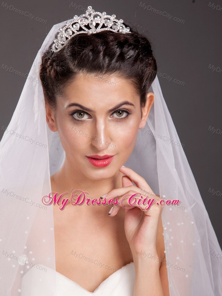 Pretty Alloy With Crystal Adorned Tiara