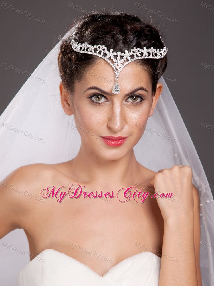 Exclusive Alloy Tiara With A Hanging Beading Decorates