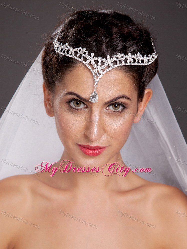 Exclusive Alloy Tiara With A Hanging Beading Decorates