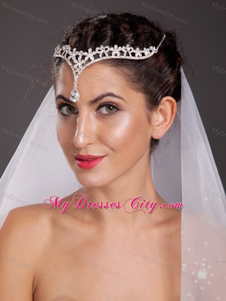 Exclusive Alloy Tiara With A Hanging Beading Decorates