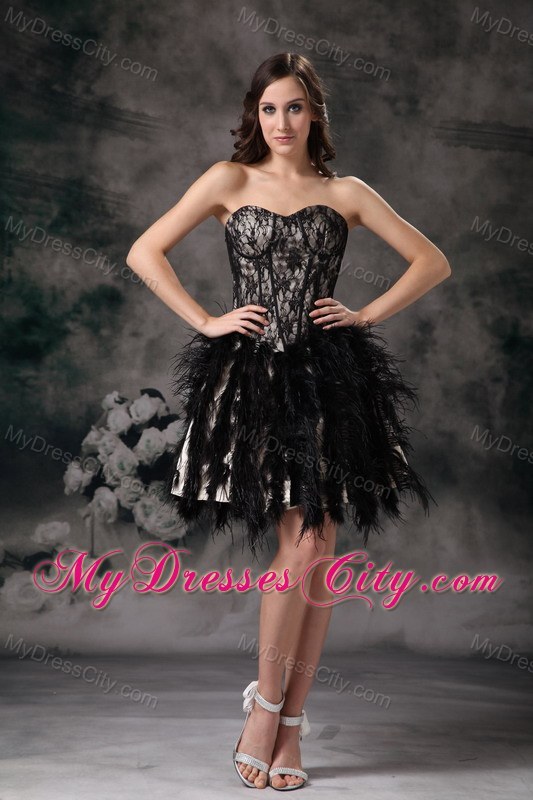 Cute Mini-length Black Ball Gown Prom Dress in Special Fabric