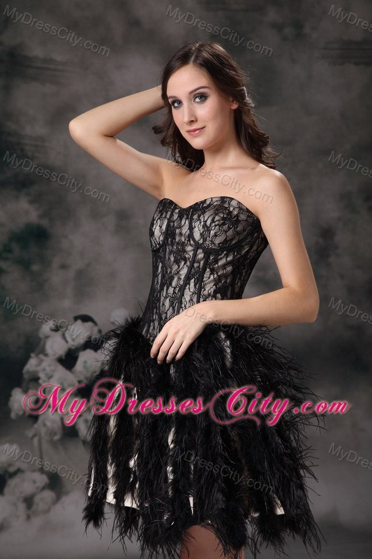 Cute Mini-length Black Ball Gown Prom Dress in Special Fabric