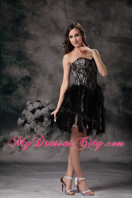 Cute Mini-length Black Ball Gown Prom Dress in Special Fabric