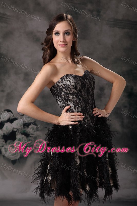 Cute Mini-length Black Ball Gown Prom Dress in Special Fabric