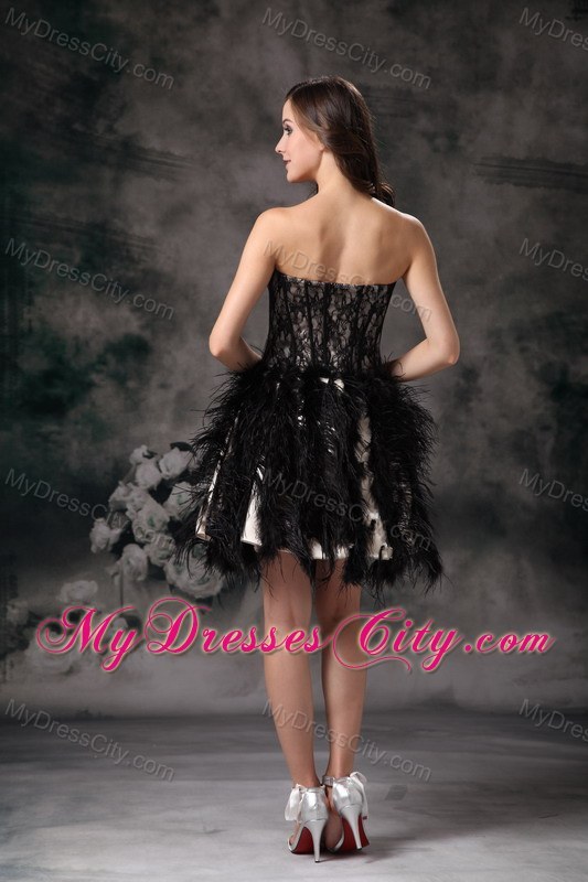 Cute Mini-length Black Ball Gown Prom Dress in Special Fabric