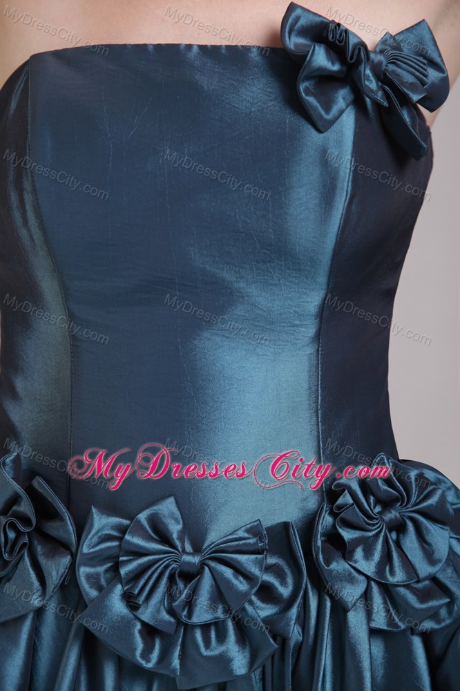 Bowknots Strapless Mini-length Taffeta Cool Back Dress for Prom