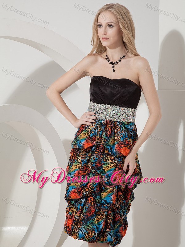 Colorful Sweetheart Pick-ups Back Out Beaded Dress for Prom