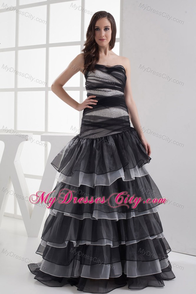 Bandaged Sweetheart Prom Dress Has Layers Ruffles and Beading