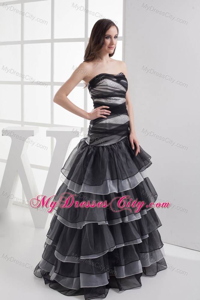 Bandaged Sweetheart Prom Dress Has Layers Ruffles and Beading