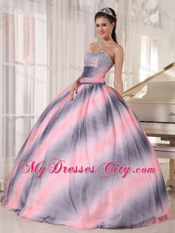 2013 Ombre Color Ball Gown Sweetheart Beaded Quinceanera Dress