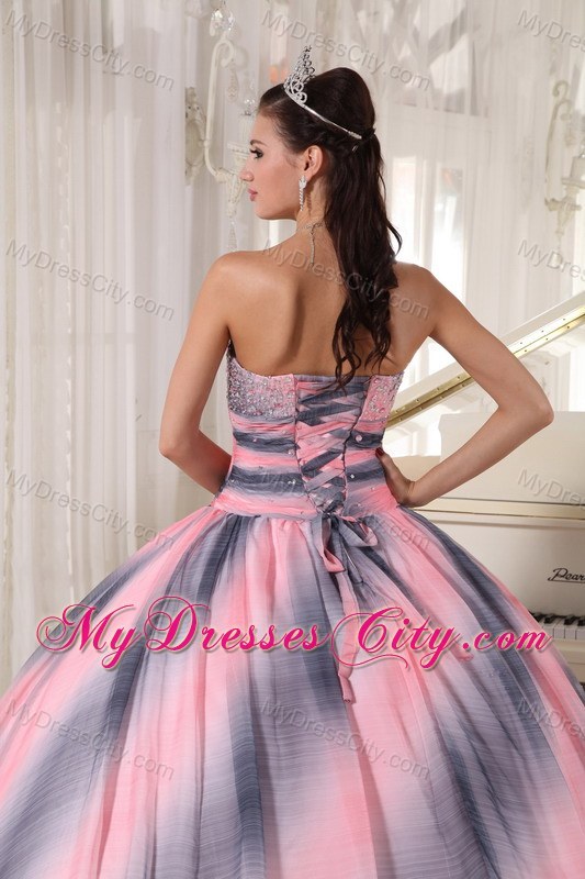 2013 Ombre Color Ball Gown Sweetheart Beaded Quinceanera Dress