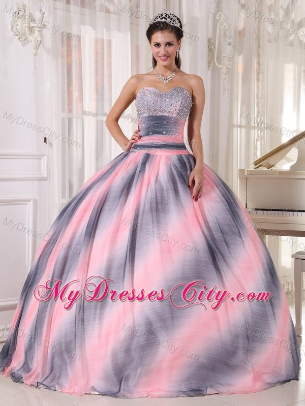 2013 Ombre Color Ball Gown Sweetheart Beaded Quinceanera Dress