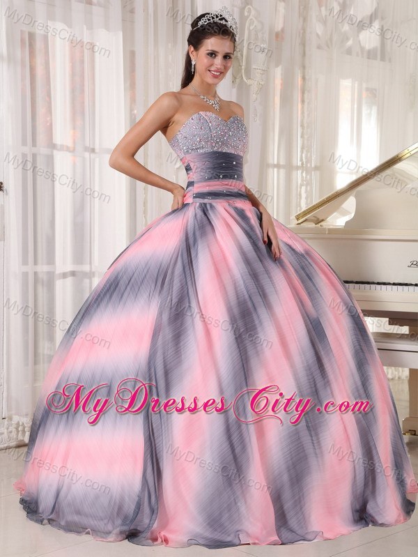 2013 Ombre Color Ball Gown Sweetheart Beaded Quinceanera Dress