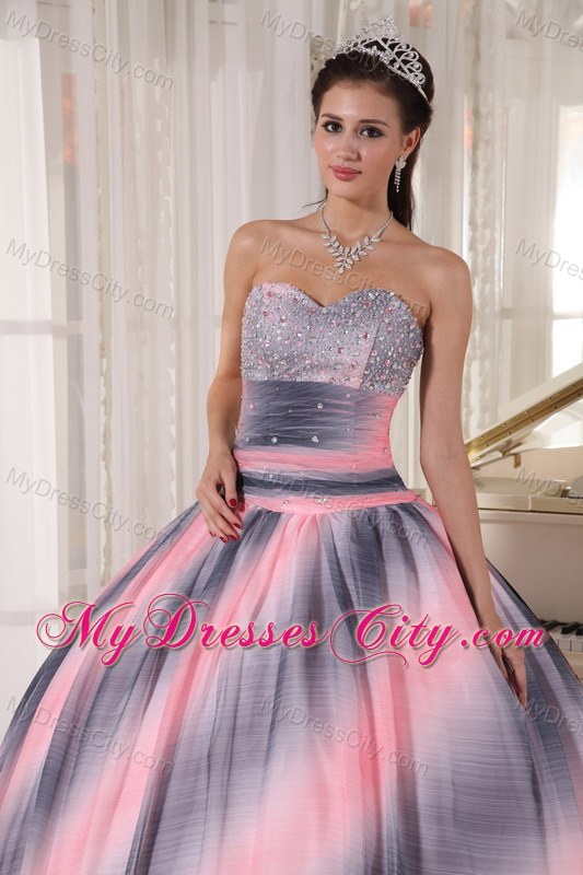 2013 Ombre Color Ball Gown Sweetheart Beaded Quinceanera Dress