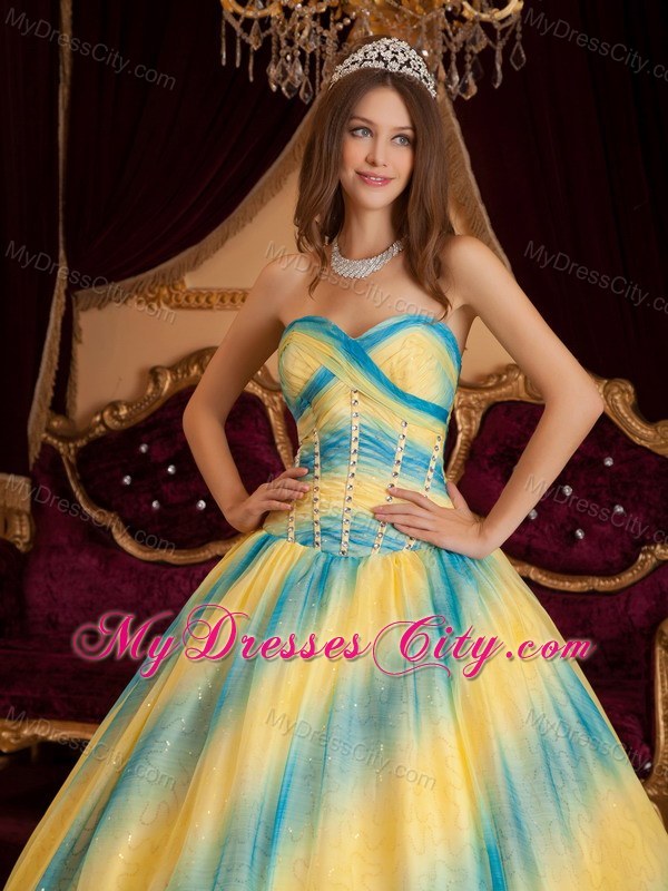 Ombre Color Ball Gown Sweetheart Quinceanera Dress in Party