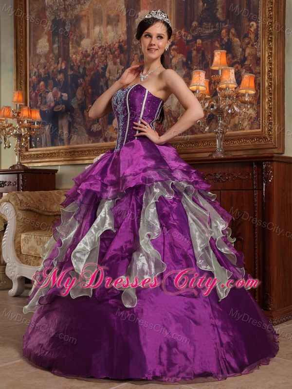 Eggplant Purple Taffeta Sweetheart 2013 Sweet 15 Dress in party