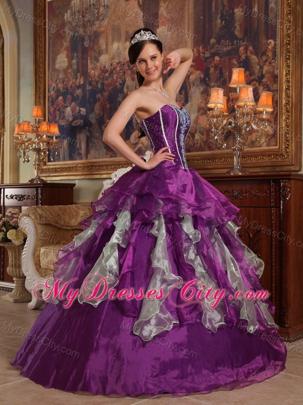 Eggplant Purple Taffeta Sweetheart 2013 Sweet 15 Dress in party