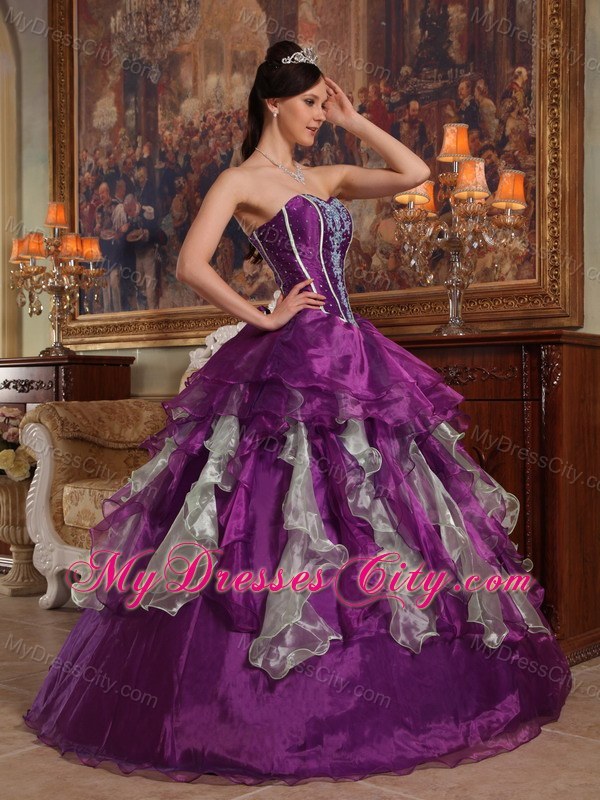 Eggplant Purple Taffeta Sweetheart 2013 Sweet 15 Dress in party