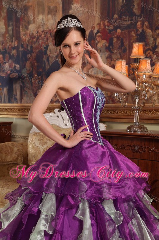 Eggplant Purple Taffeta Sweetheart 2013 Sweet 15 Dress in party