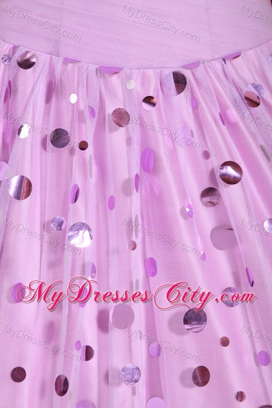 Lavender Quinceanera Dress with Ruches and Sequins in party