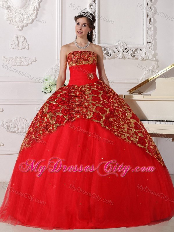 Red Special Fabric 2013 Sweet 16 Dress Ruched Bodice on Sale