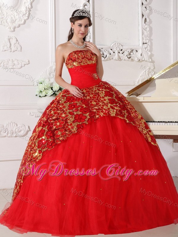 Red Special Fabric 2013 Sweet 16 Dress Ruched Bodice on Sale