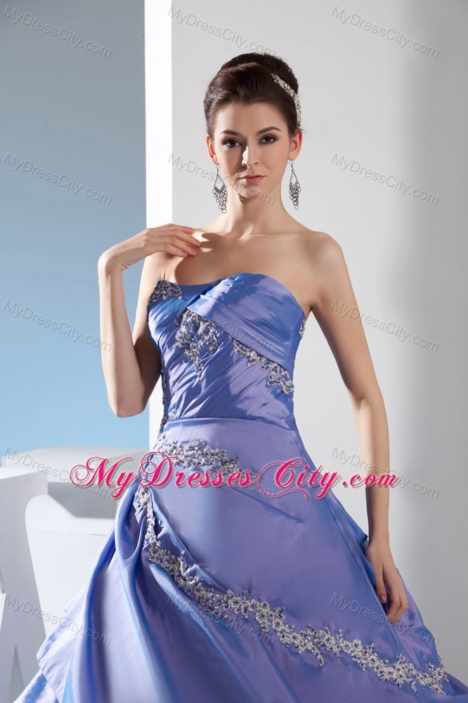 2013 cheap Strapless Appliques Quinceanera Gowns with Taffeta