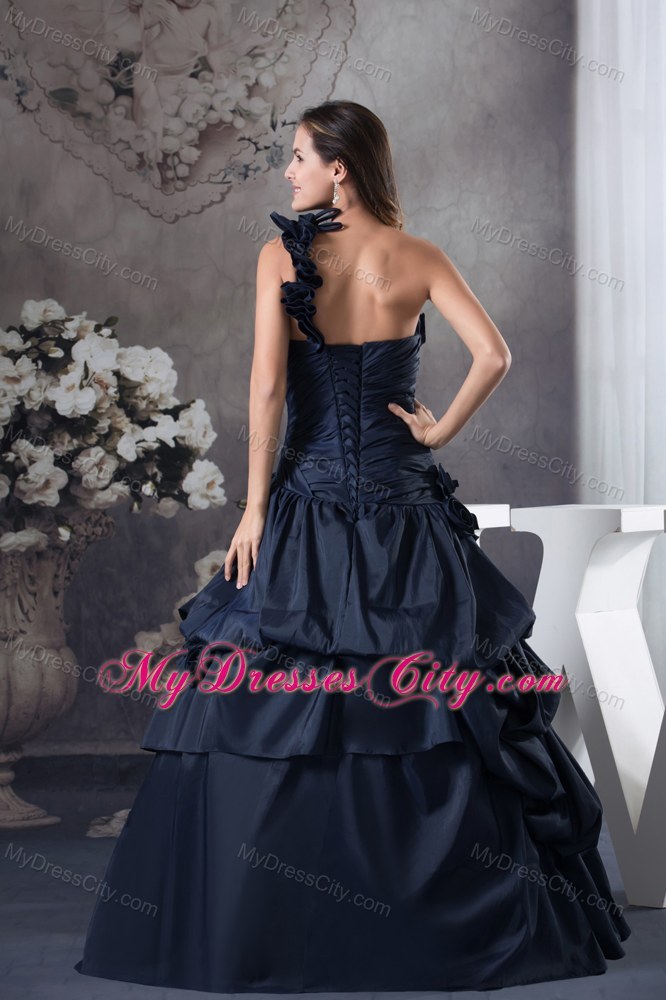 Simple Navy Blue 2013 Quinceanera Gowns Ruches For Cheap