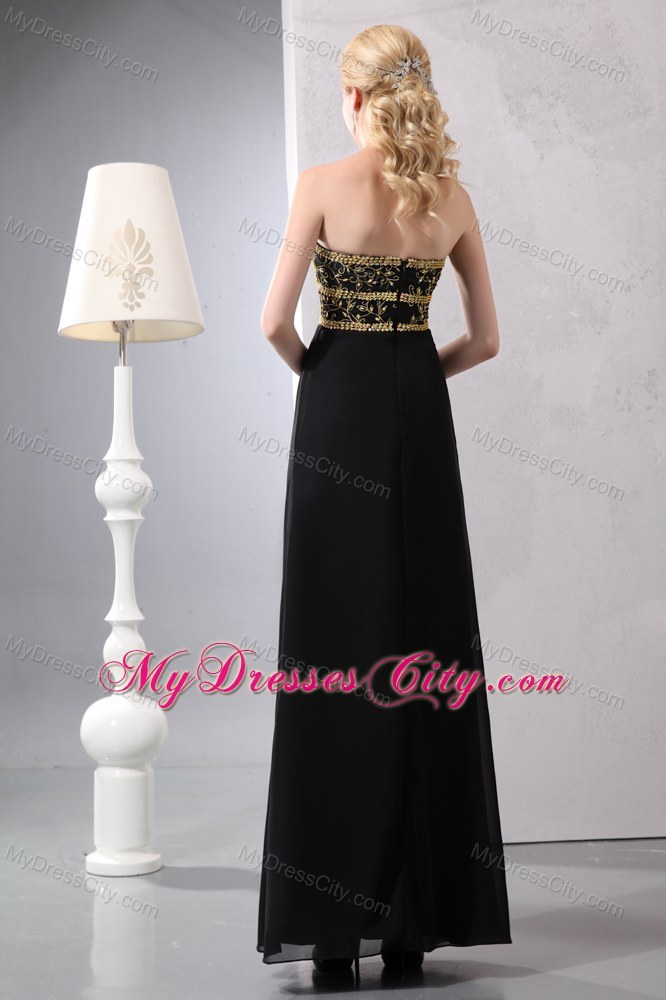 Empire Chiffon Sweetheart Sequins Black Prom Evening Dress 2013