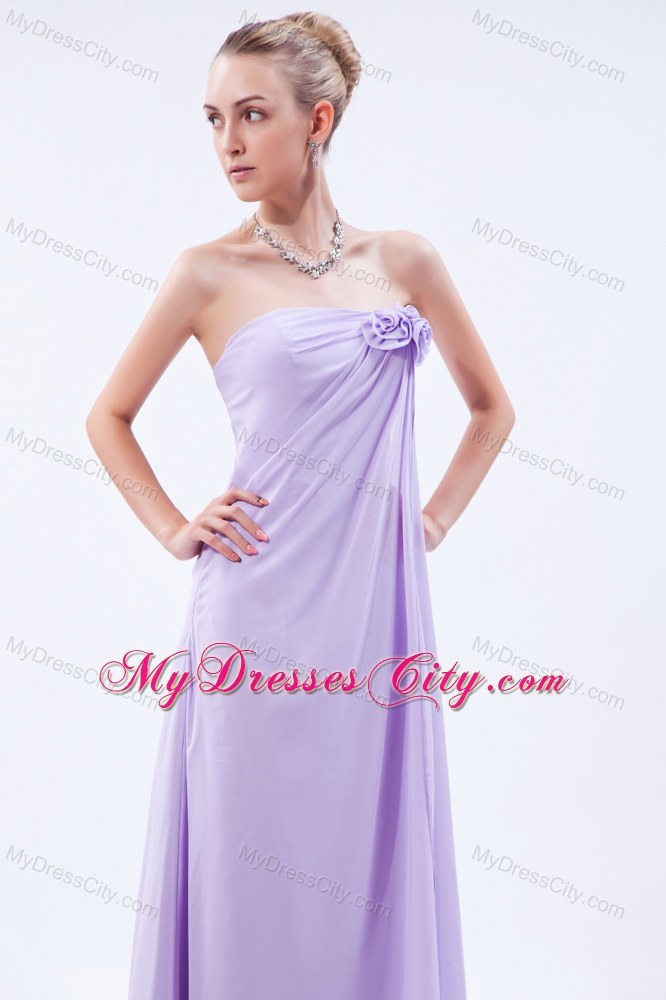 Lilac Hand Made Flowers Mother of Groom Dress with Wraps