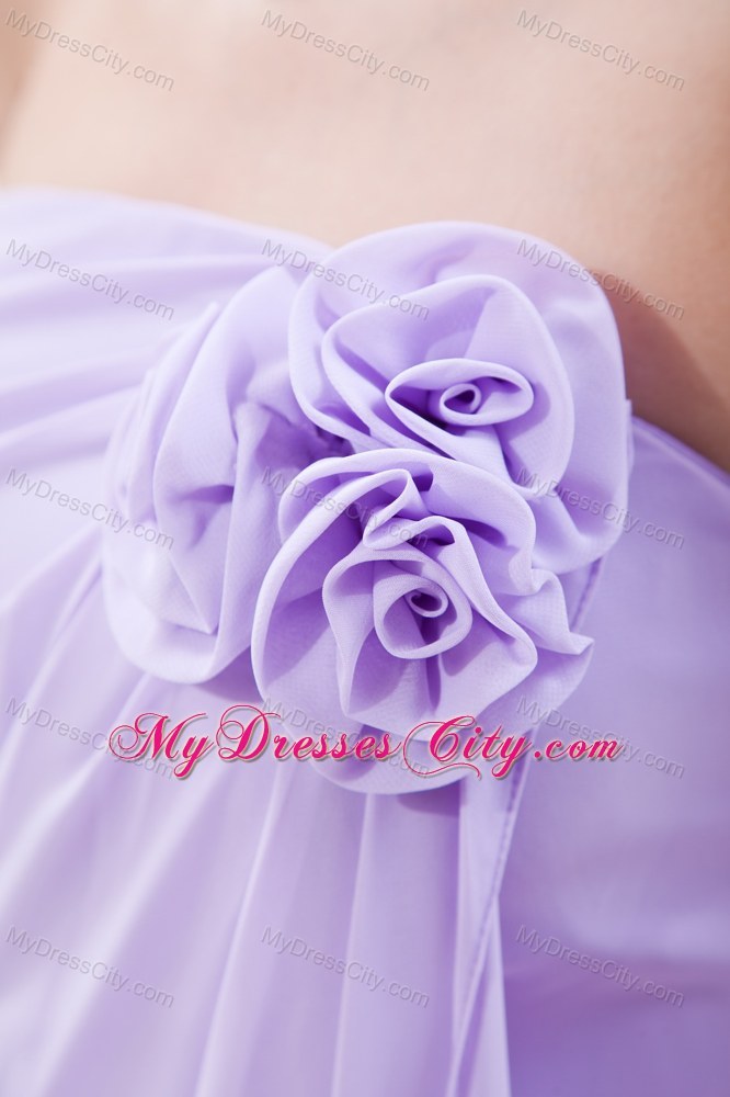 Lilac Hand Made Flowers Mother of Groom Dress with Wraps