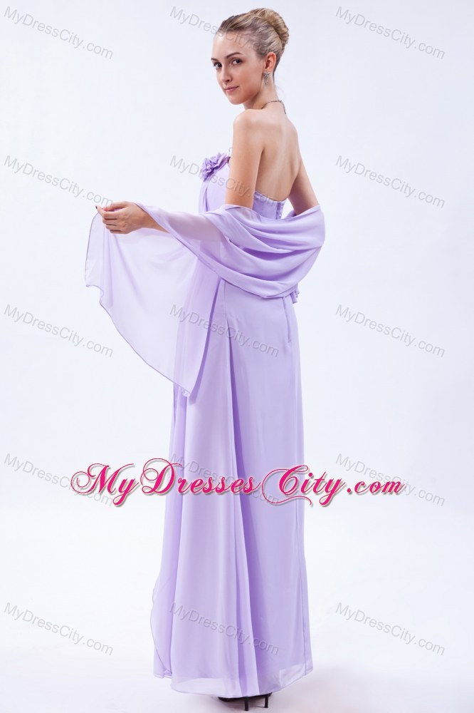 Lilac Hand Made Flowers Mother of Groom Dress with Wraps