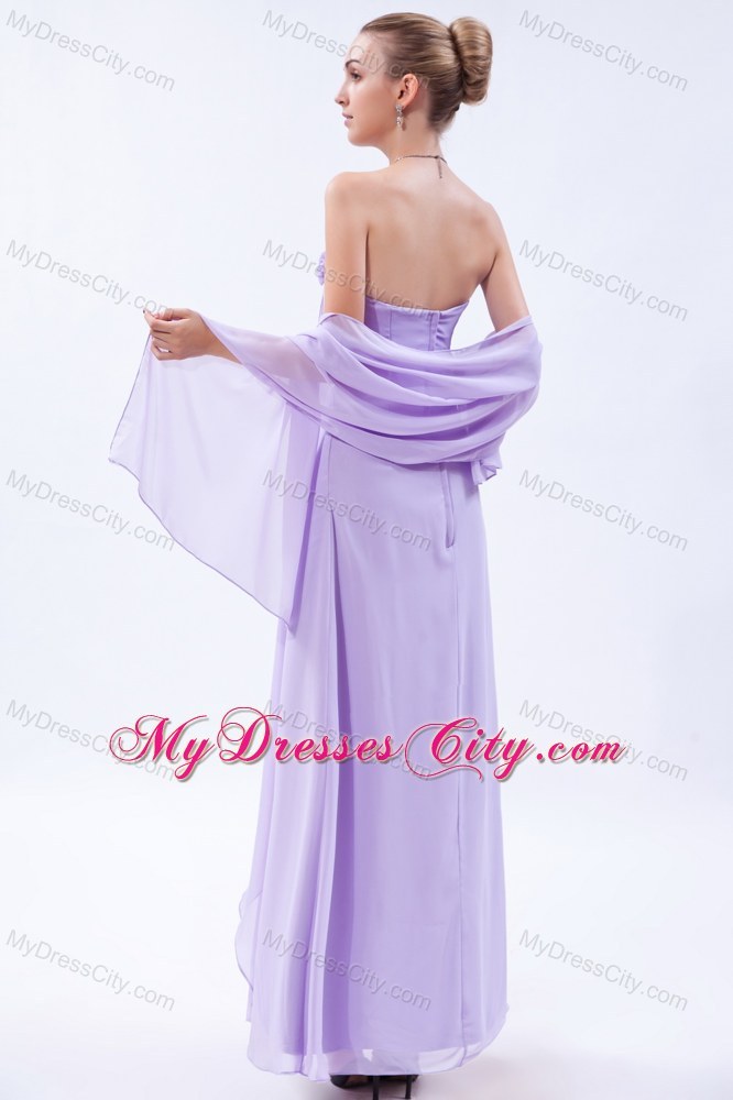 Lilac Hand Made Flowers Mother of Groom Dress with Wraps