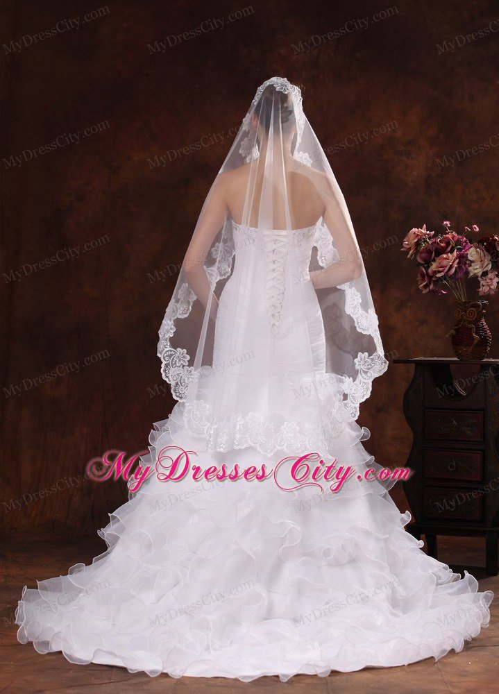 Lace Appliques Tulle Graceful Wedding Veil