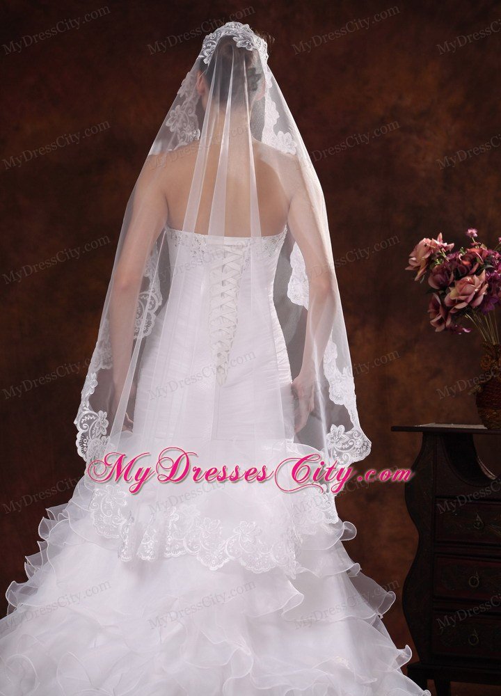 Lace Appliques Tulle Graceful Wedding Veil