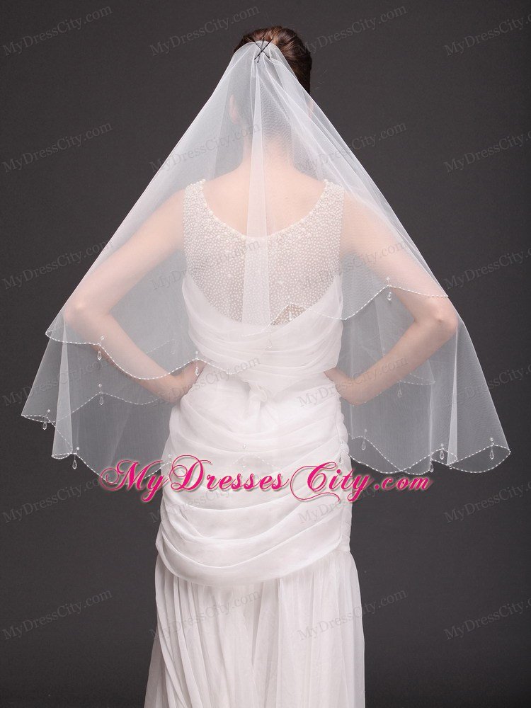 Two-tier Tulle Drop Veil For Wedding