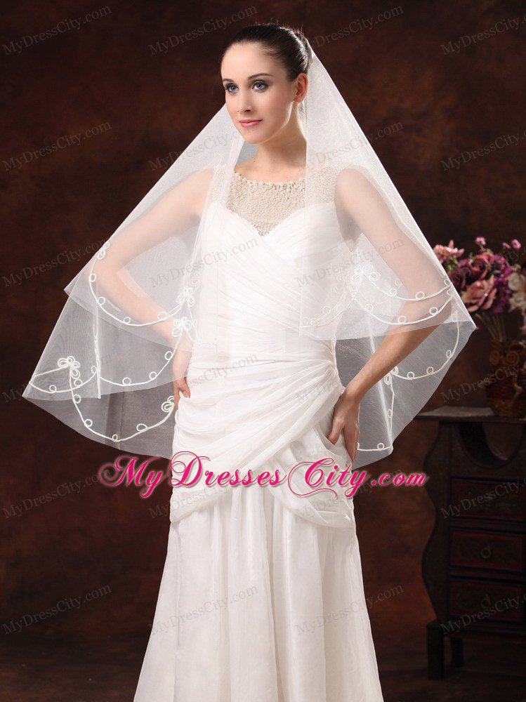 2 Layers Discount Tulle Bridal Veil For Wedding