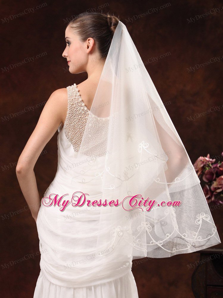 2 Layers Discount Tulle Bridal Veil For Wedding