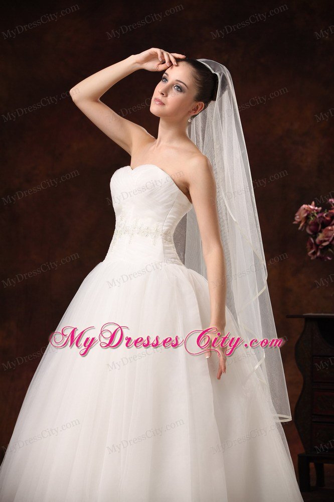 One-tier Organza Fingertip Wedding Veil