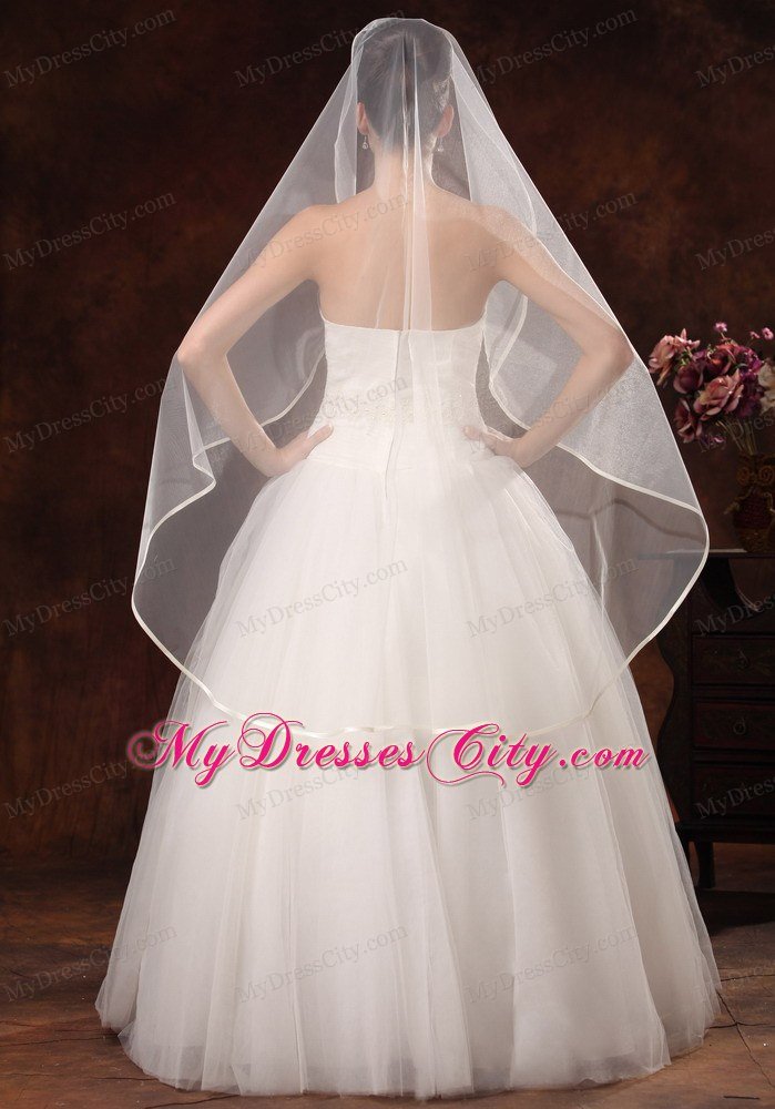 One-tier Organza Fingertip Wedding Veil