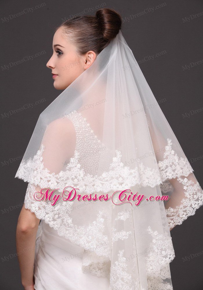 Lace Tulle Popular Bridal Veils For Wedding