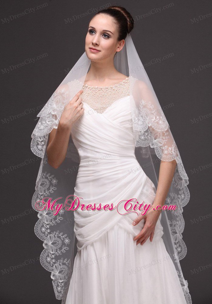 Lace Popular Tulle Bridal Veil For Wedding