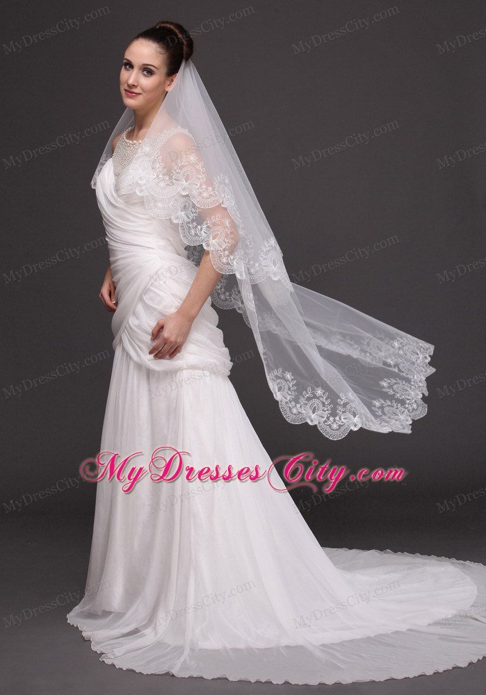 Lace Popular Tulle Bridal Veil For Wedding