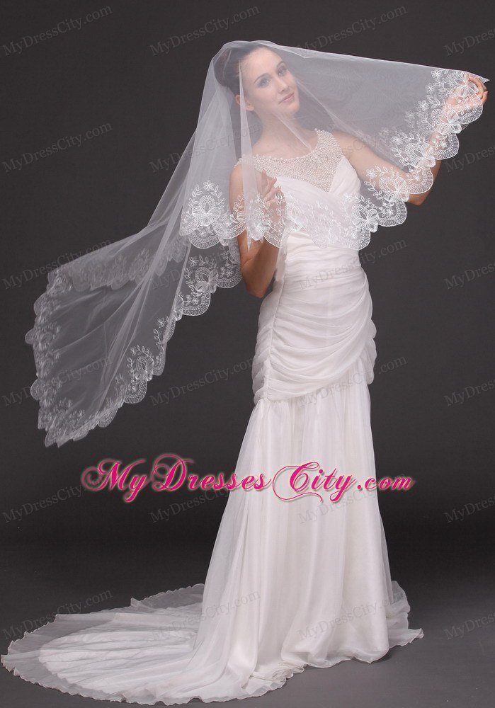 Lace Popular Tulle Bridal Veil For Wedding