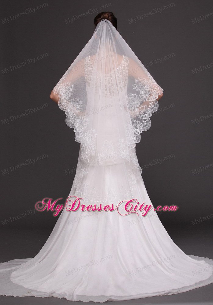 Lace Popular Tulle Bridal Veil For Wedding