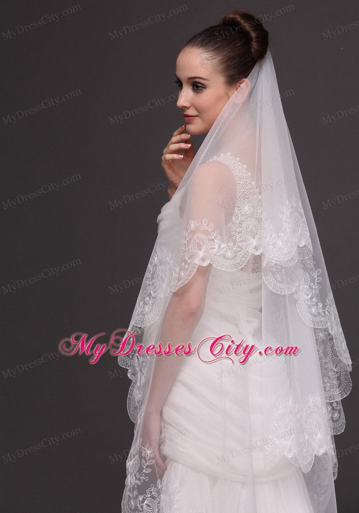 Lace Popular Tulle Bridal Veil For Wedding