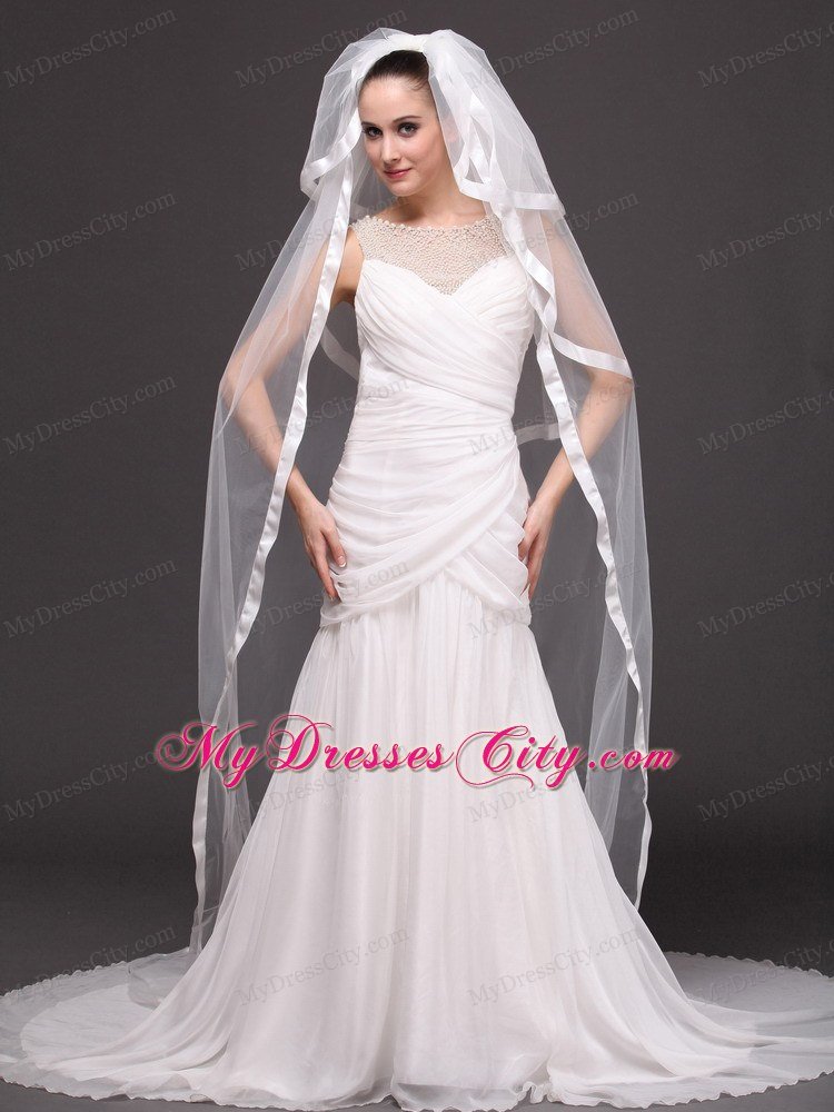 3 Layers and Appliques Ball Gown Bridal Veils For Wedding