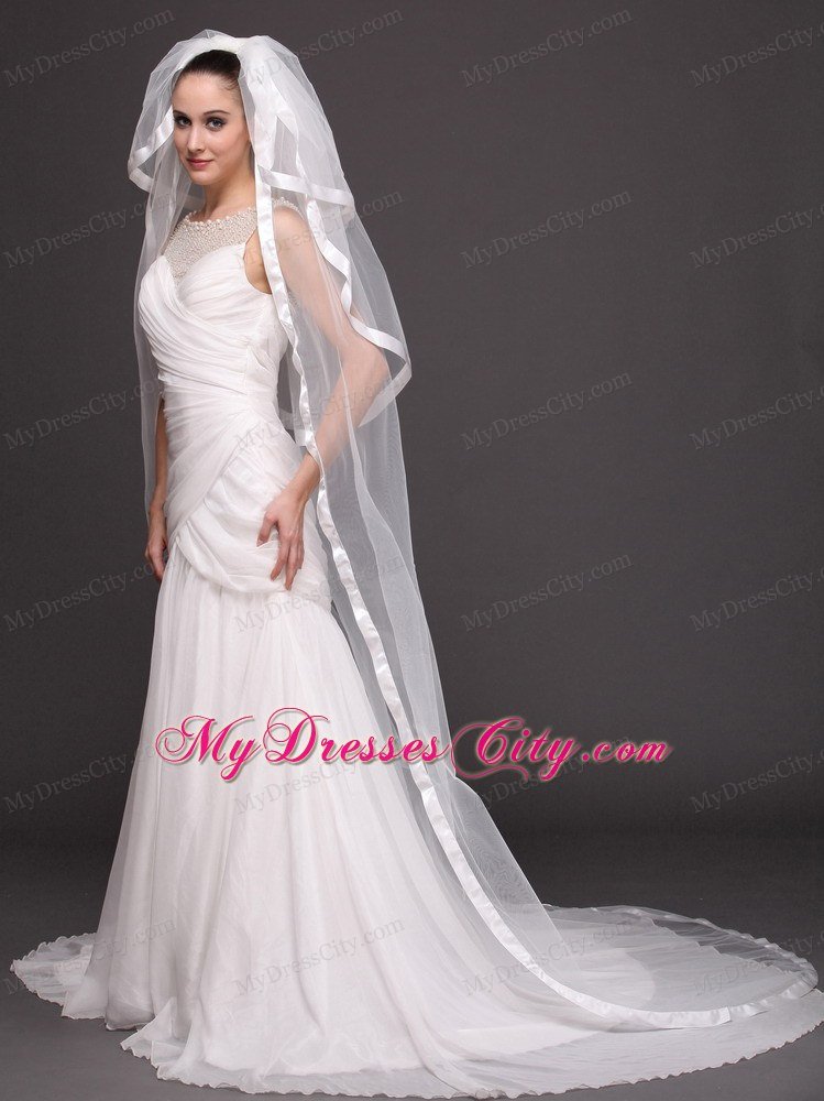 3 Layers and Appliques Ball Gown Bridal Veils For Wedding